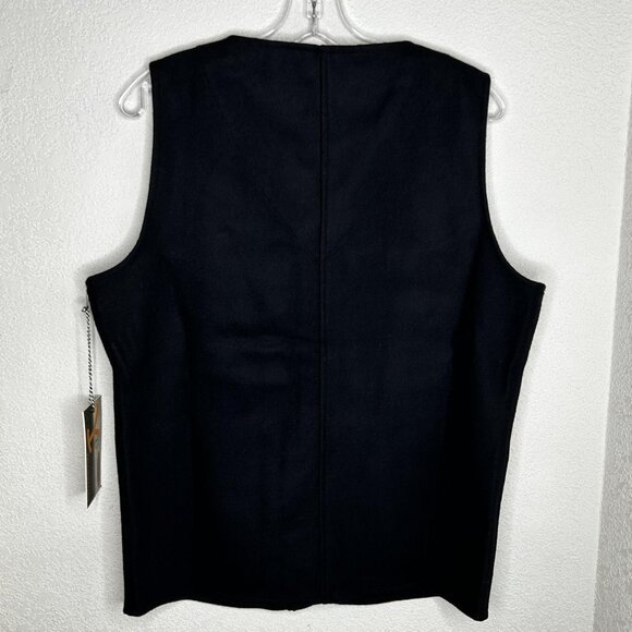 Yellowstone Vest Mens Medium Black Wool Blend Button Front Flyshacker VT564LYS - Picture 2 of 13